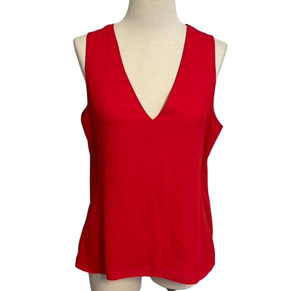 Express Women’s Tank Top Blouse Red V-Neck Tie Back Size Medium - Picture 1 of 5